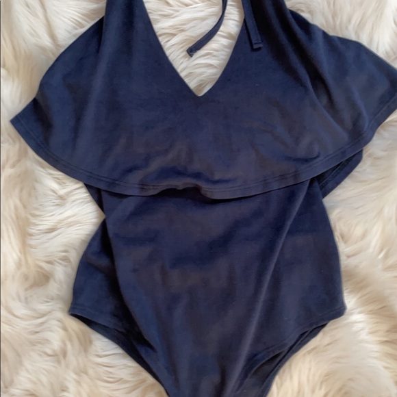 LULU’S STEAL SOME SUN NAVY BLUE SUEDE BODYSUIT - Picture 5 of 6